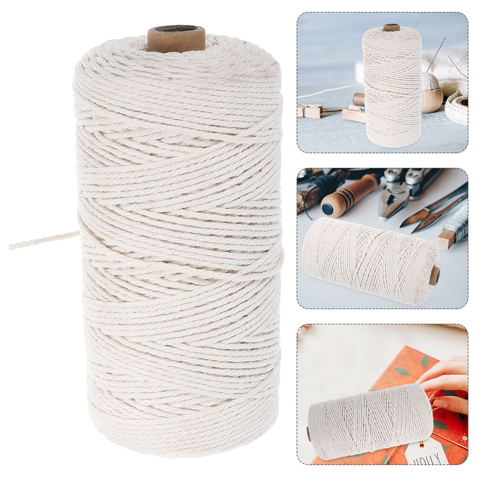 Kitchen Baking Twine - 200M Cotton Braided Rope Natural Twisted