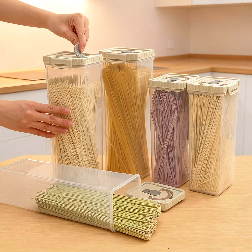 Noodles Sealed Storage Box Wit - Kitchen Baking Tray Organizer recensie en prijs