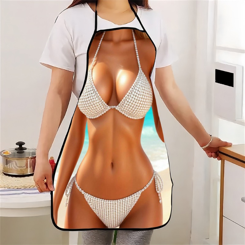 1pc Bikini Print Apron - Styli - Baking Kitchen At Home recensie en prijs