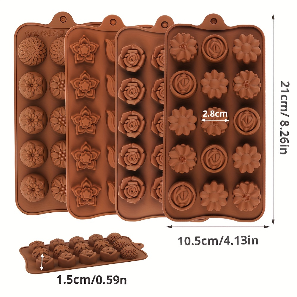 4 Flower-Shaped Chocolate Cand - Kitchen Baking Molds recensie en prijs