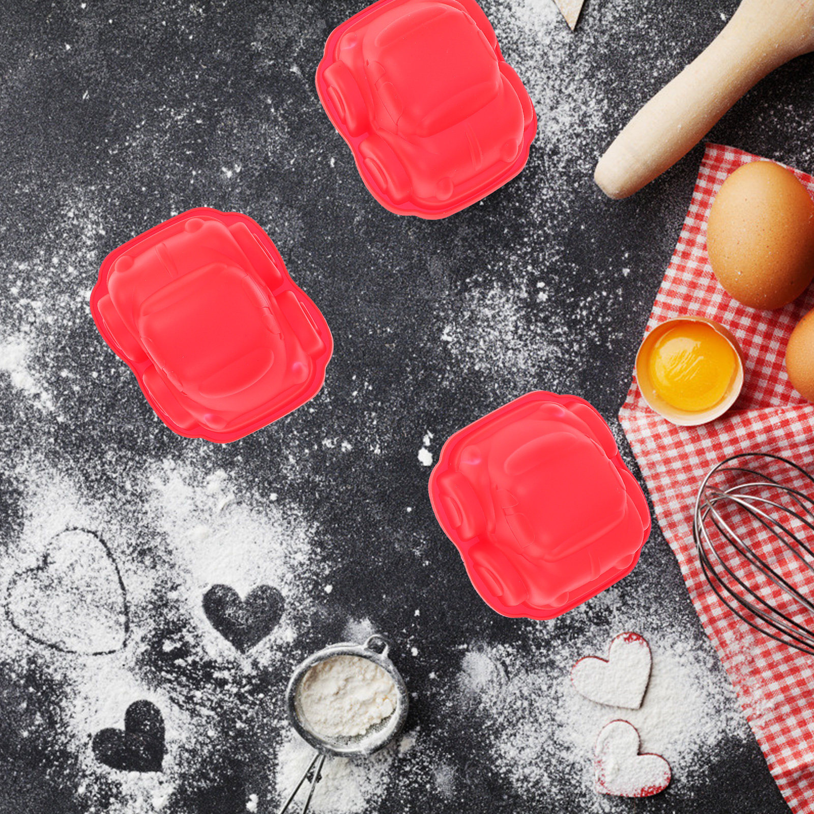 4Pcs Creative Car Design Bakin - Baking Kitchen At Home recensie en prijs