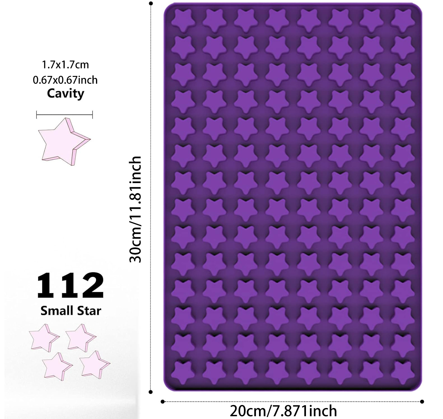 112 Cavity Mini Star Silicone  - Kitchen Baking Molds recensie en prijs