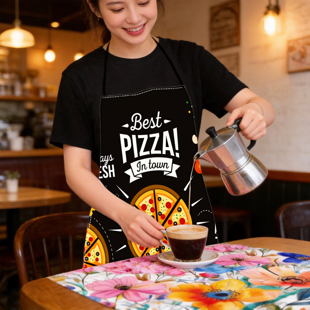1pc Black Apron With Pizza Pri - Baking Kitchen At Home recensie en prijs