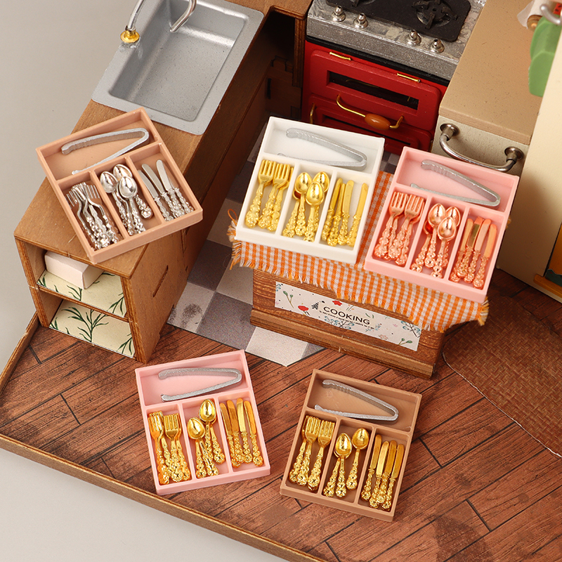 1Set 1:12 Dollhouse Mini Knife - Kitchen Baking Tray Organizer recensie en prijs