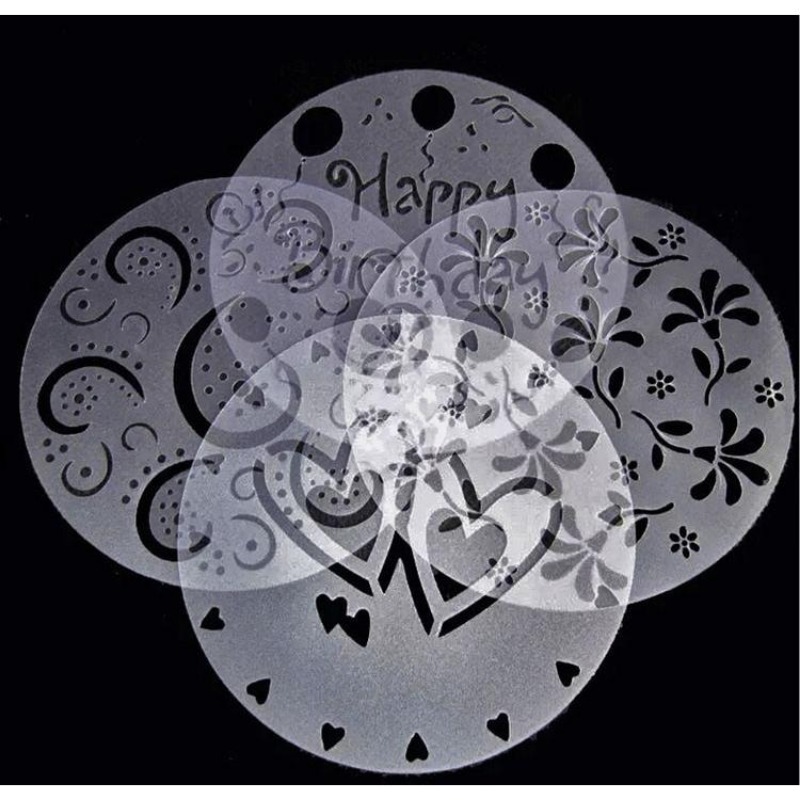4Pieces/lot Cake Stencils Latt - Kitchen Baking Molds recensie en prijs