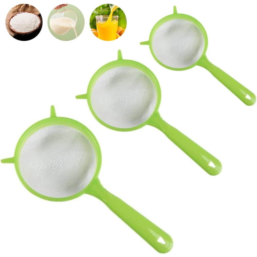 3 Pack Fine Mesh Strainers Kit - Kitchen Baking Utensils recensie en prijs