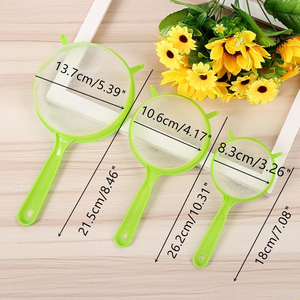 3 Pack Fine Mesh Strainers Kit - Kitchen Baking Utensils recensie en prijs