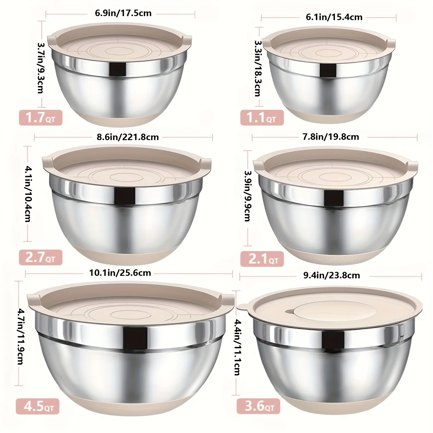 Set of Mixing Bowls Made of St - Kitchen Baking Utensils recensie en prijs
