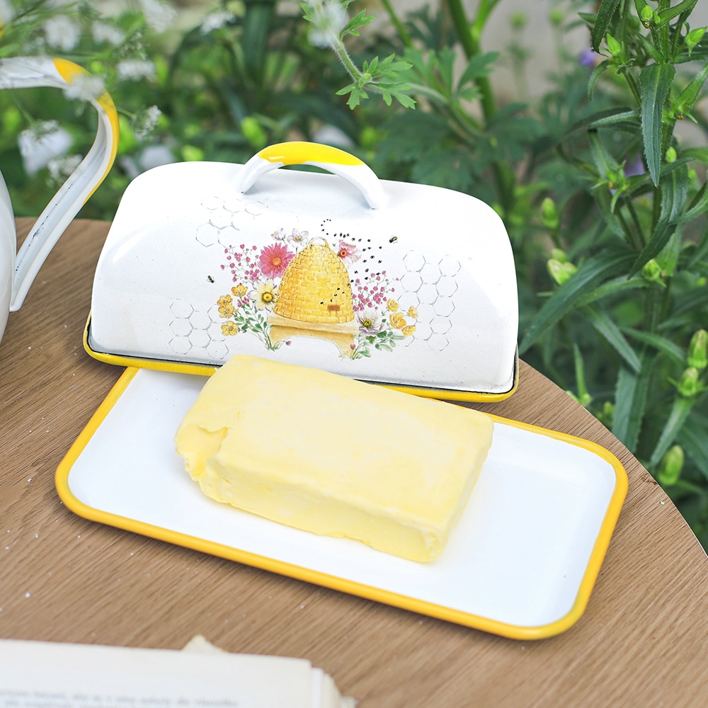 Menschy Enamel Butter Dish Che - Kitchen Baking Tray Organizer recensie en prijs