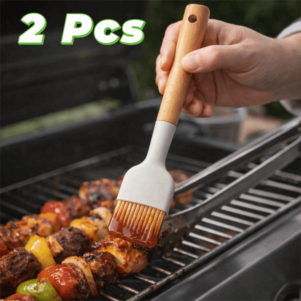 2PCS Wooden Handle Silicone Ba - Pastry Brush Silicone recensie en prijs